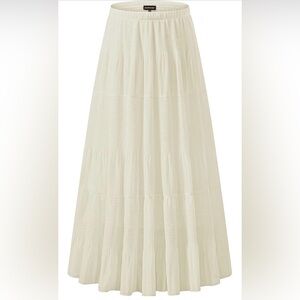 Chic Beige Maxi Skirt